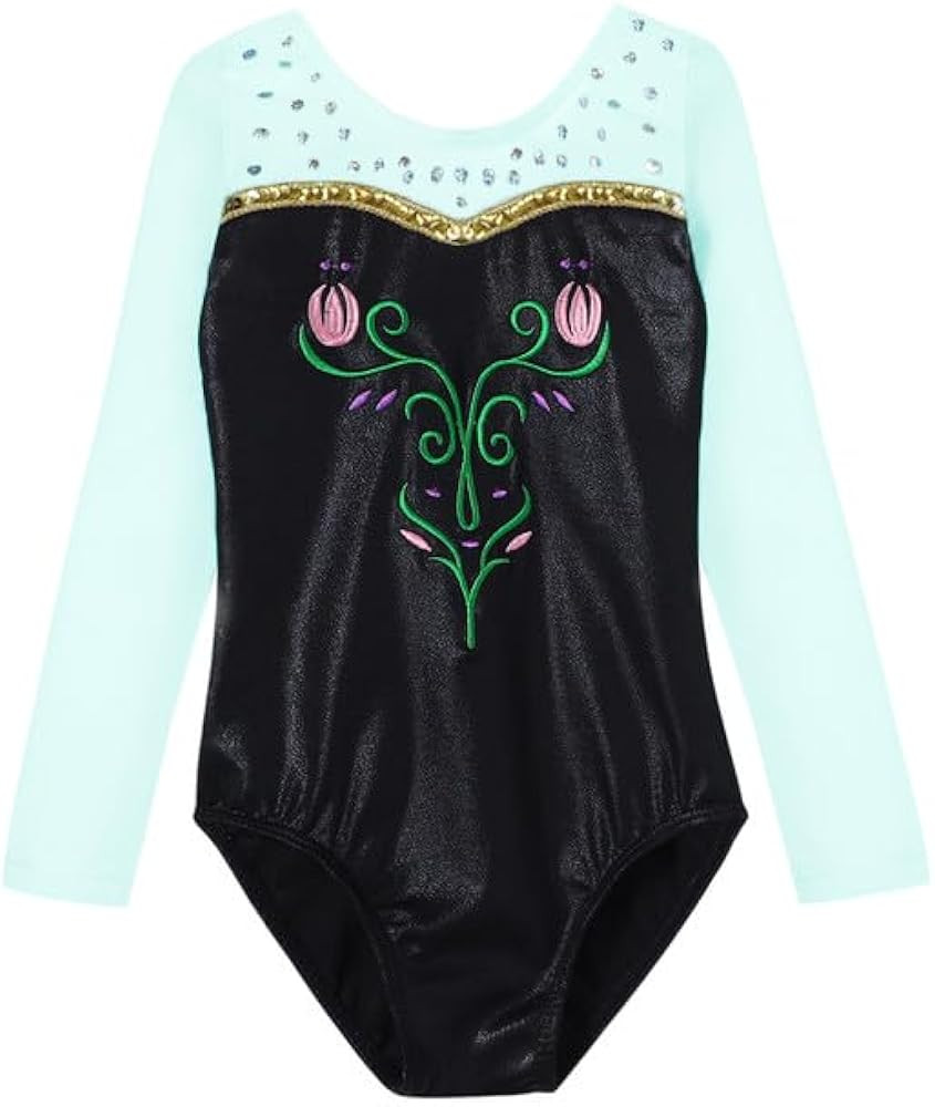 HOZIY Leotards for Girls Gymnastics Kids Children Biketard Snowflake Ribbon Blue Purple Hot Pink ... | Amazon (US)
