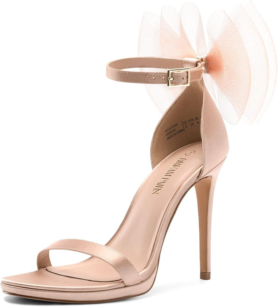 DREAM PAIRS Women's High Stiletto Heels for Women Open Toe Adjustable Bow Ankel Strap Pump Heeled... | Amazon (US)