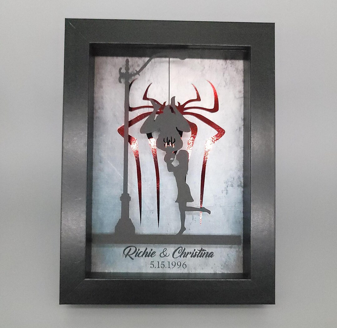 Spiderman Kiss Shadowbox | Metallic Foil, Personalized Wedding Gift, Valentine's Day Gift for Men... | Etsy (US)