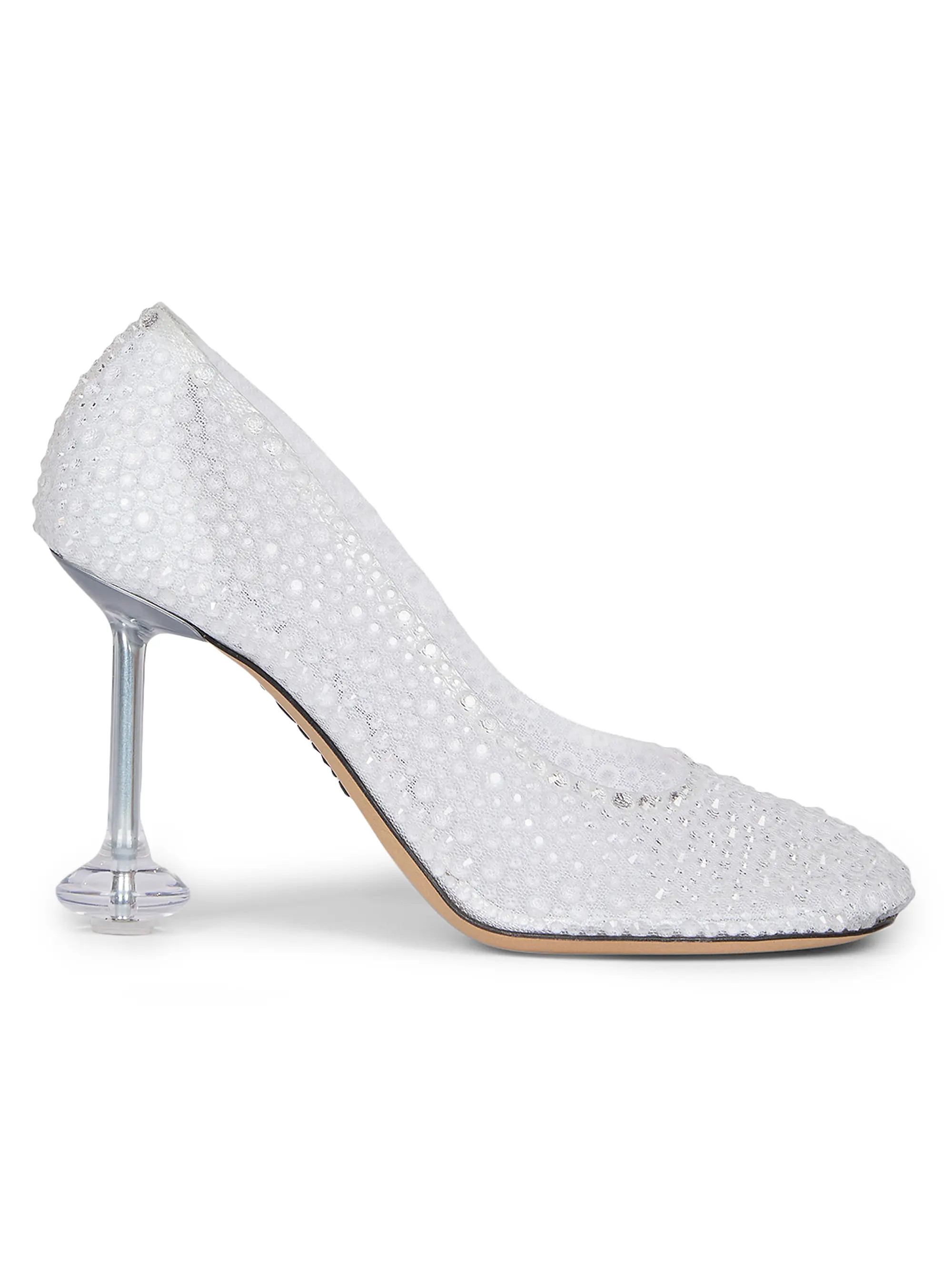 LOEWE Toy 90MM Rhinestone-Embellished Mesh Pumps | Saks Fifth Avenue | Saks Fifth Avenue