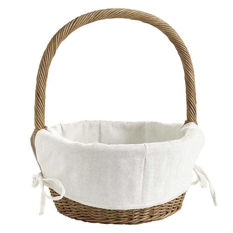 Wicker Easter Basket with Liner - White Solid - Ballard Designs | Ballard Designs, Inc.