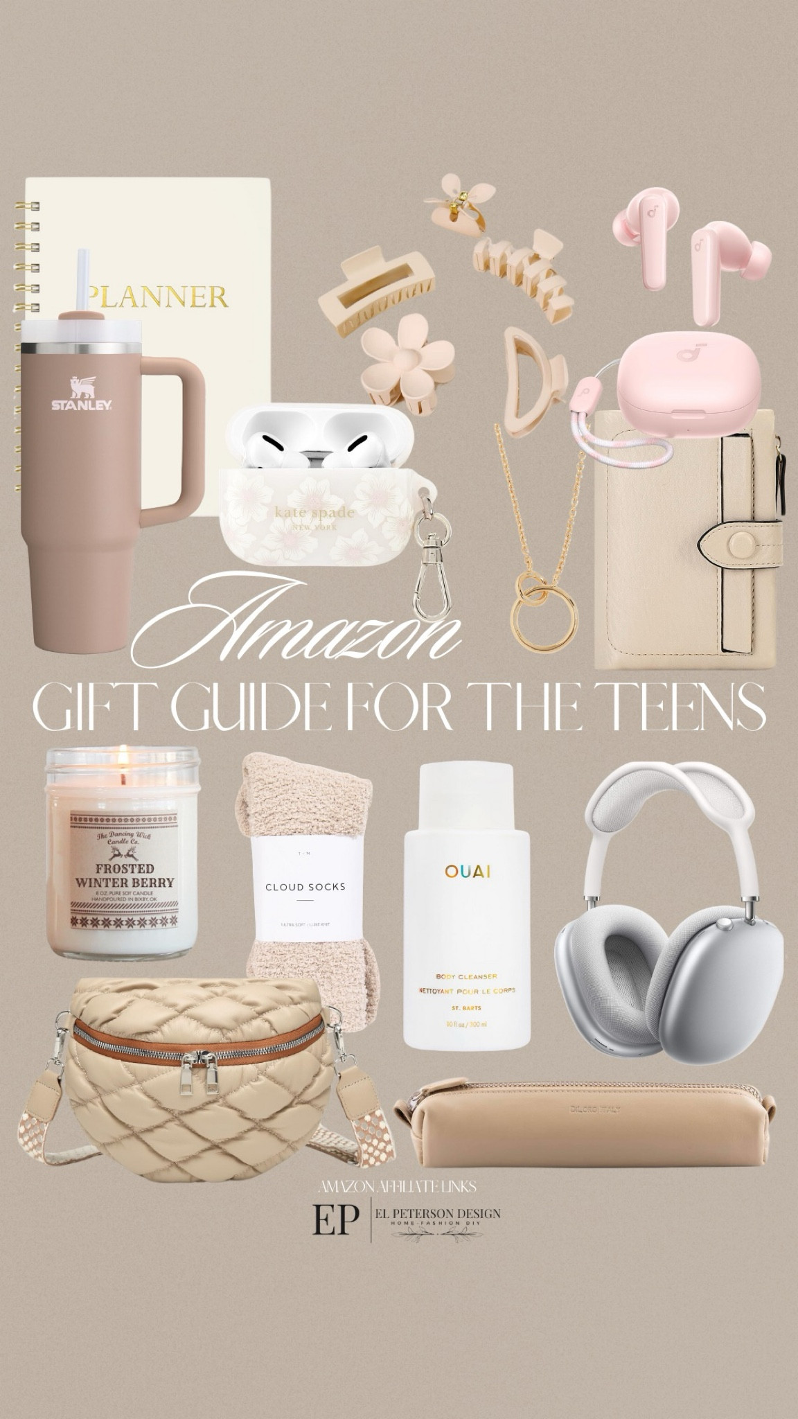 Amazon gift guide for the teen 
Socks
Candles
Belt bag
Earphones
Stanley
Earbuds
Claw clip
Wallet
Journal


#LTKGiftGuide