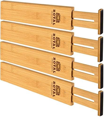Adjustable Bamboo Drawer Dividers Organizers - Expandable Drawer Organization Separators For Kitc... | Amazon (US)