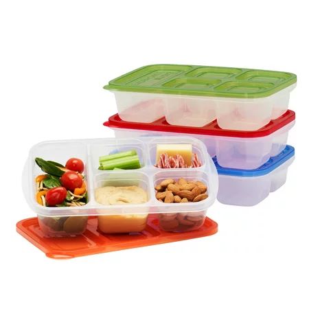 EasyLunchboxes® - Bento Lunch Boxes - Reusable 5-Compartment Food Containers for School Work and Tra | Walmart (US)
