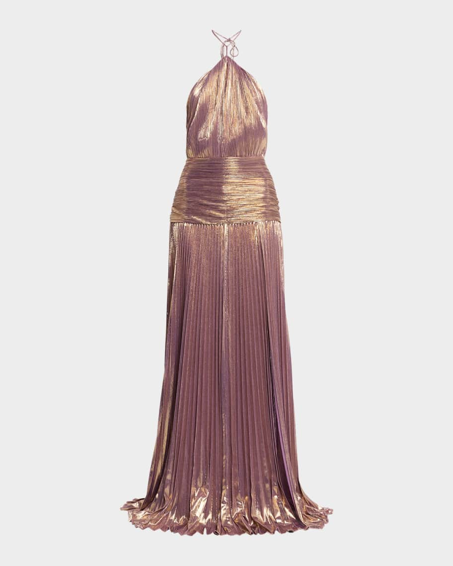 Retrofete Thalia Metallic Halter Gown | Neiman Marcus