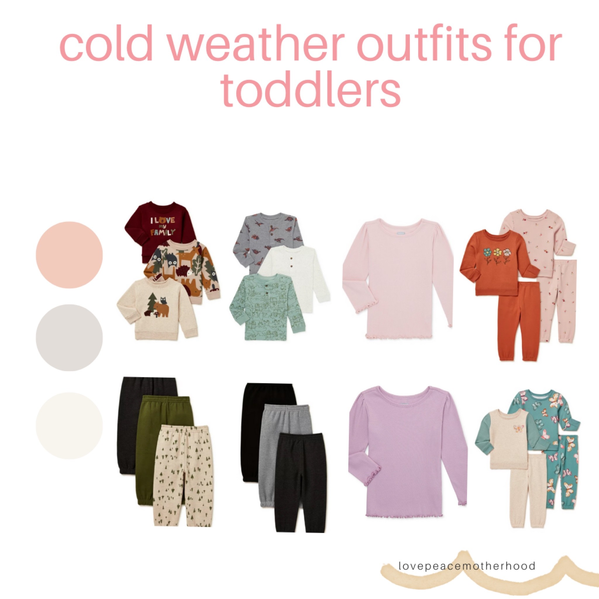 I love stocking up on these adorable cold-weather outfits for toddlers. They are cozy, mix and match and inexpensive. 

Garanimals
Walmart finds

#LTKkids #LTKfamily #LTKSeasonal