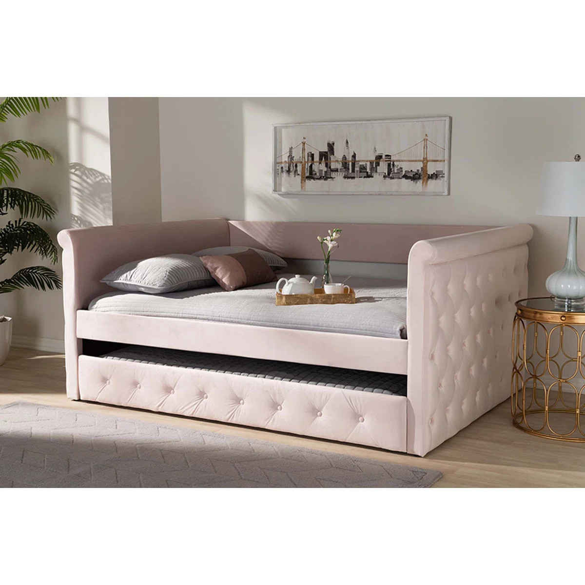Samitha Upholstered Daybed with Trundle | Wayfair North America