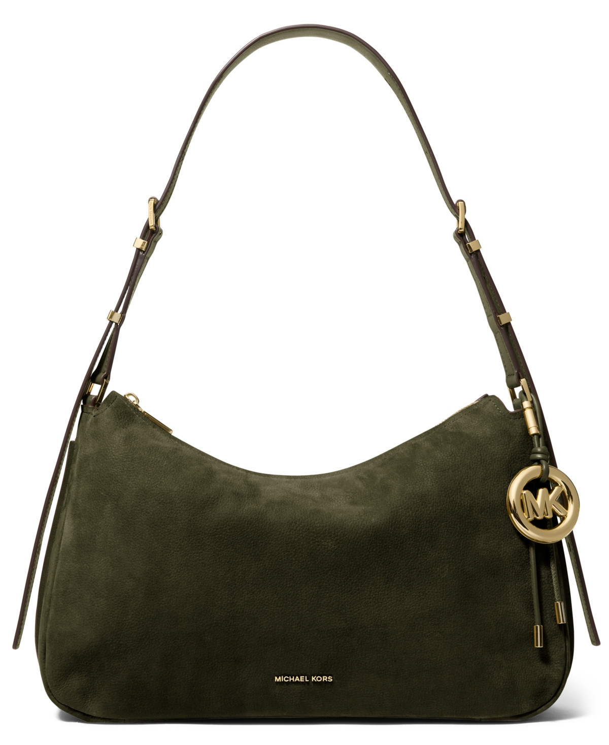 Michael Kors Nolita Medium Nubuck Convertible Shoulder Bag - Ivy/Gold | Macy's