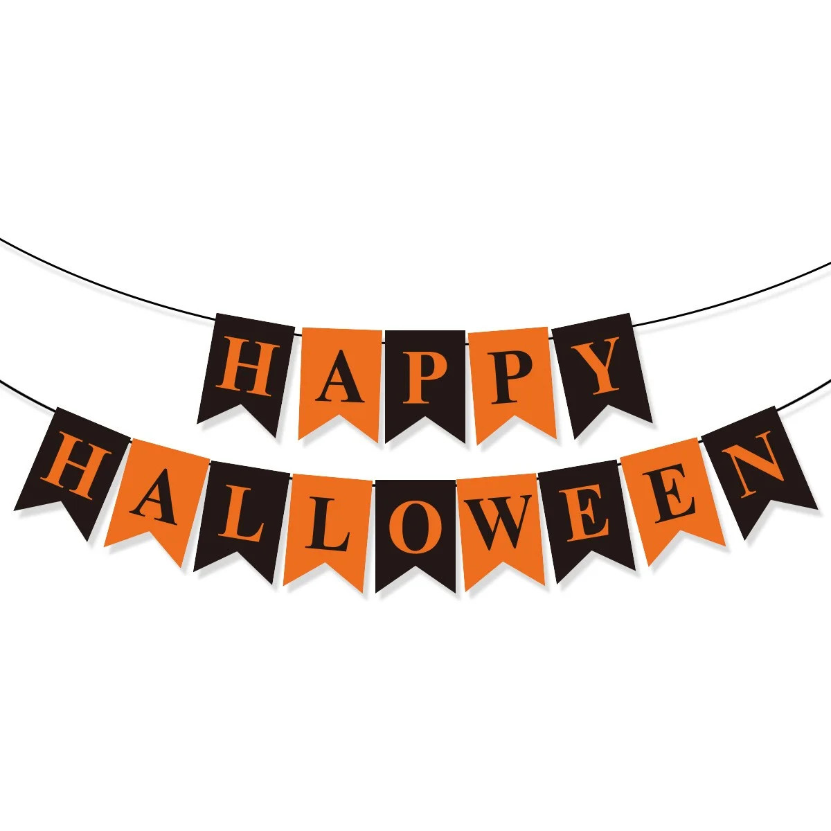 Nmdmisc Happy Halloween Banner Halloween Black and Orange Bunting Banner Garland for Halloween Pa... | Walmart (US)