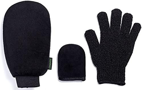 Skinerals Padded Microfiber Applicator Self Tanning Mitt Set with Exfoliator Glove and Face Mitt ... | Amazon (US)