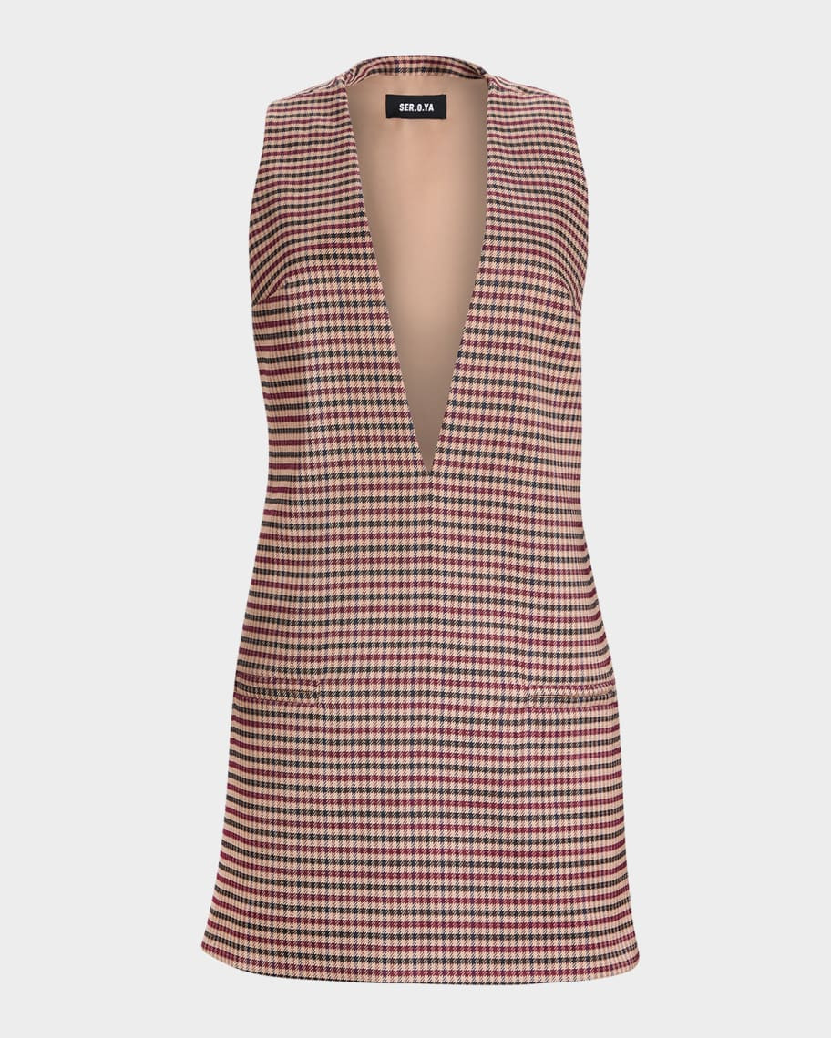 SER.O.YA Maxine Houndstooth Mini Dress | Neiman Marcus