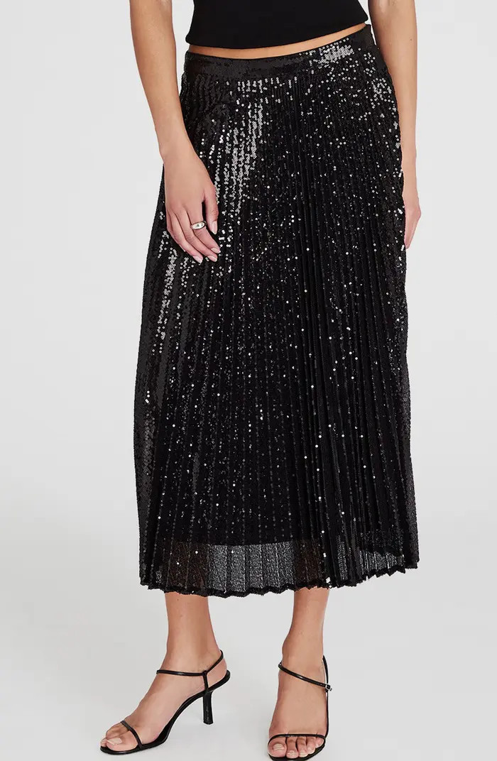 Club Monaco Sequin Pleated Midi Skirt | Nordstrom | Nordstrom