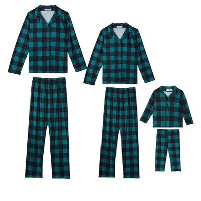 cheibear Christmas Plaid Long Sleeve Tee with Pants Loungewear Family Pajama Sets Kids X-Small | Target