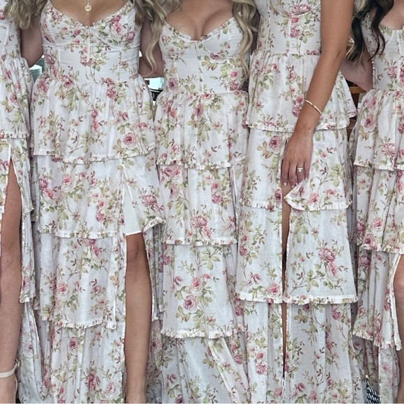 Vchapman Caterina Dress - Pink Rose Print | Poshmark