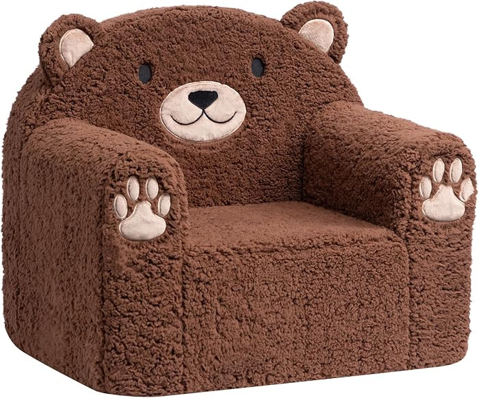 ALIMORDEN Animal Series Kid's Chair, Comfy Foam Filled Toddler Sofa Chair, Brown Bear
        Cut... | Amazon (US)