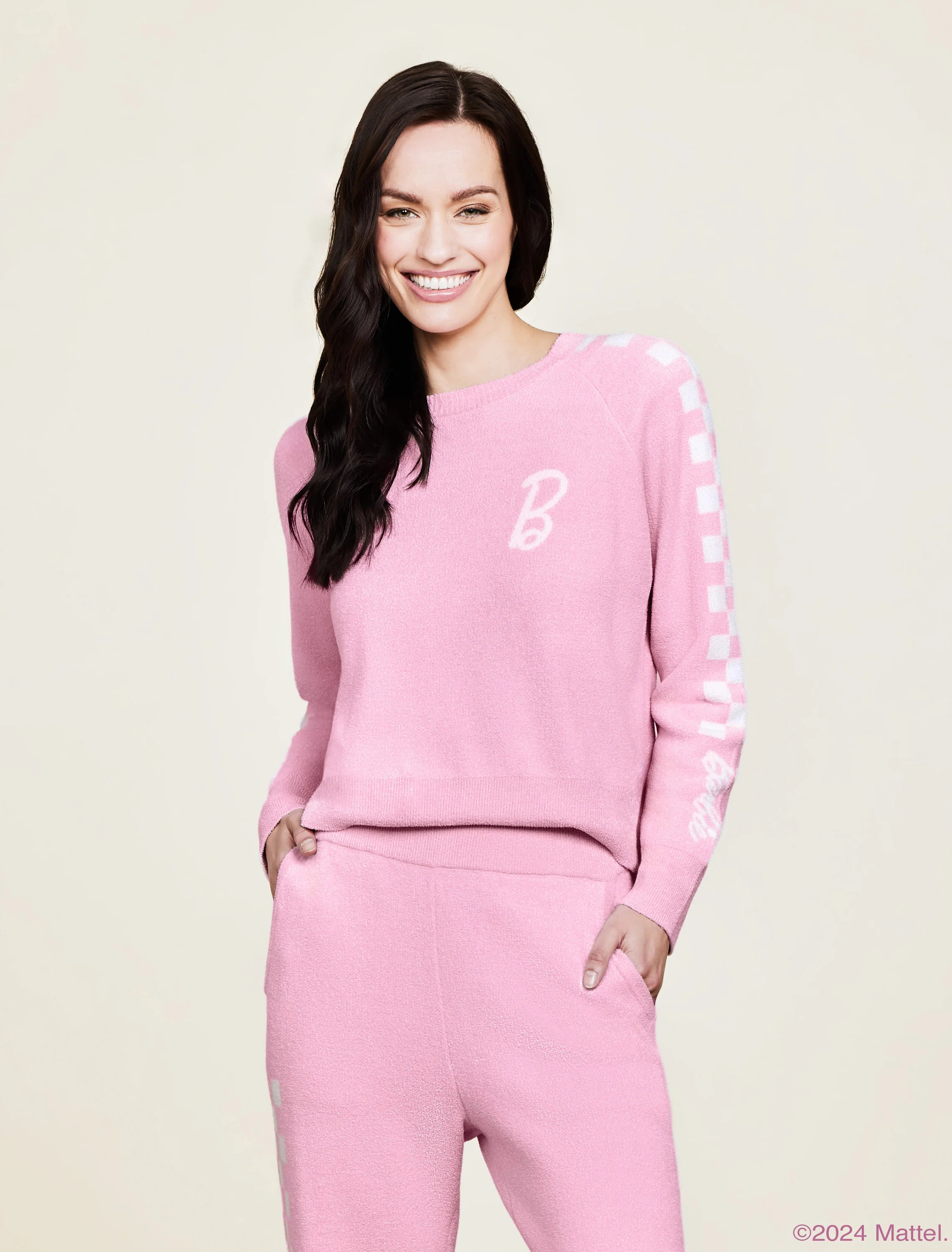 CozyChic Ultra Lite\u00ae Checkered Barbie\u2122 Pullover | Barefoot Dreams