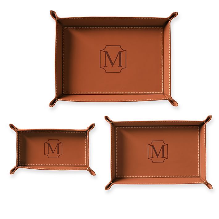 Rustic Leather Catchall Tray | Mark and Graham