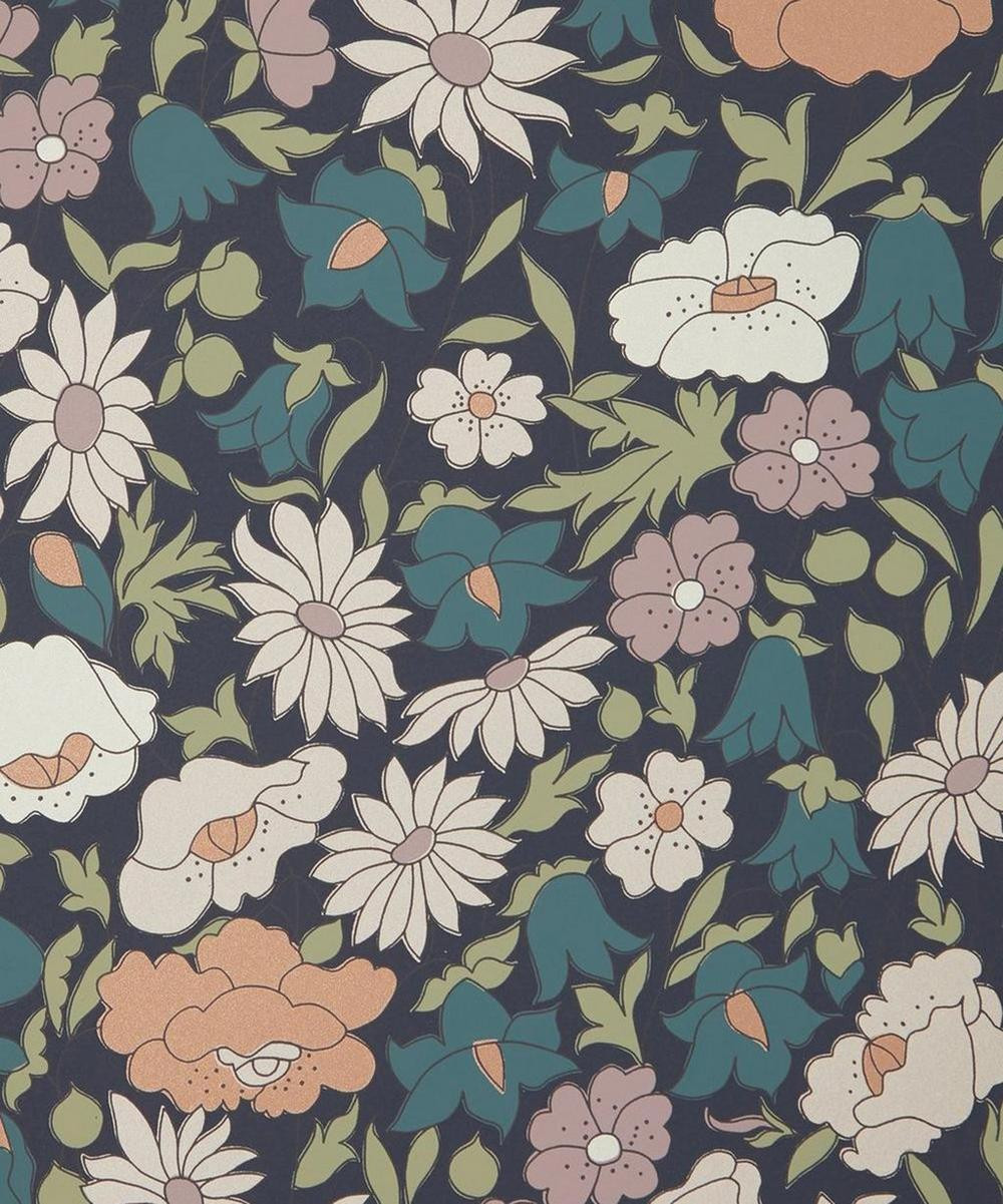 Poppy Meadowfield Wallpaper in Pewter Blue | Liberty London (UK)