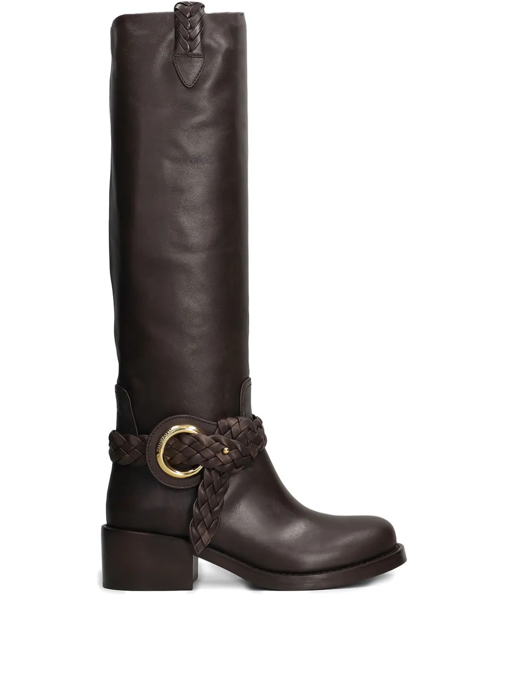 ZIMMERMANN Helix braided buckle boots - Brown | Farfetch Global