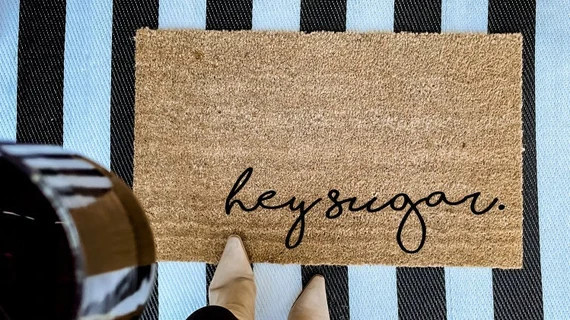 Hey Sugar Doormat Welcome Mat Entryway Rug Front Porch | Etsy | Etsy (US)
