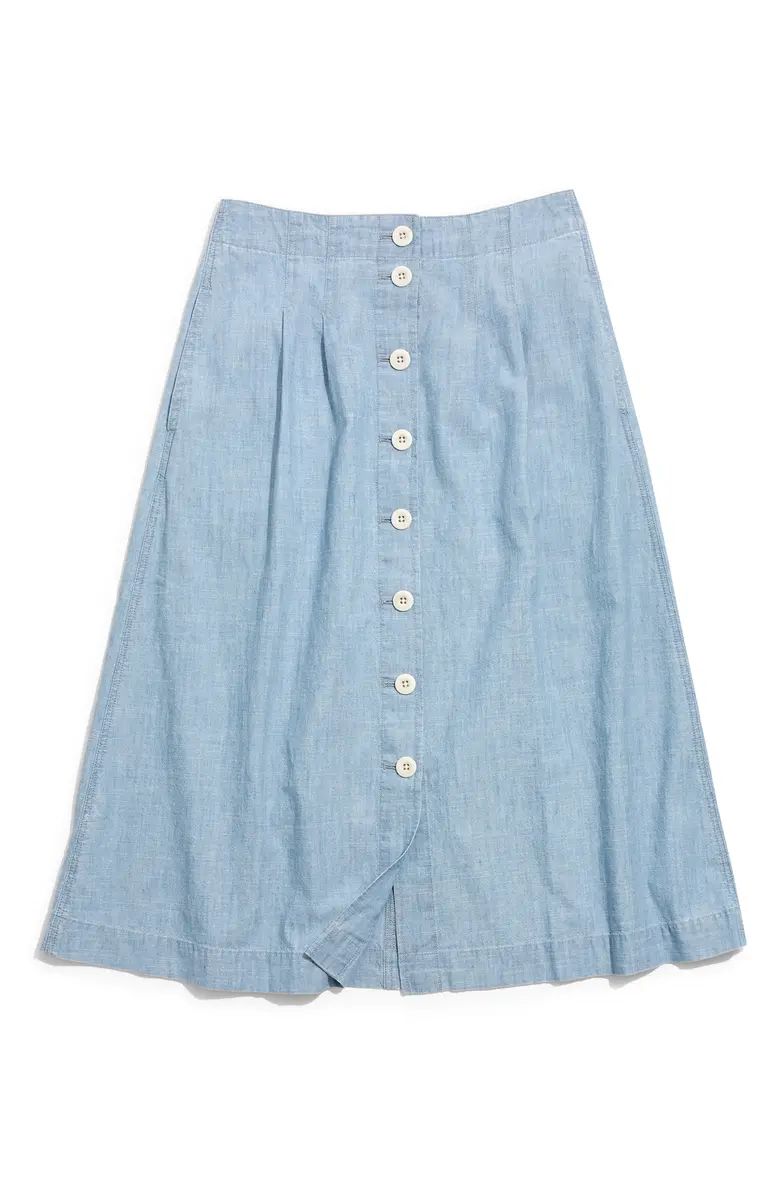Chambray Patio Button Front Midi Skirt | Nordstrom