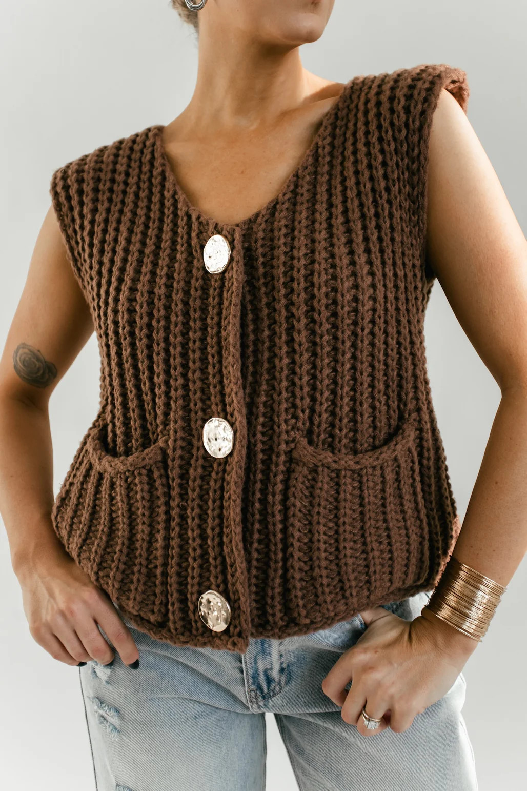 Easy Street Sweater Vest - Brown | THELIFESTYLEDCO
