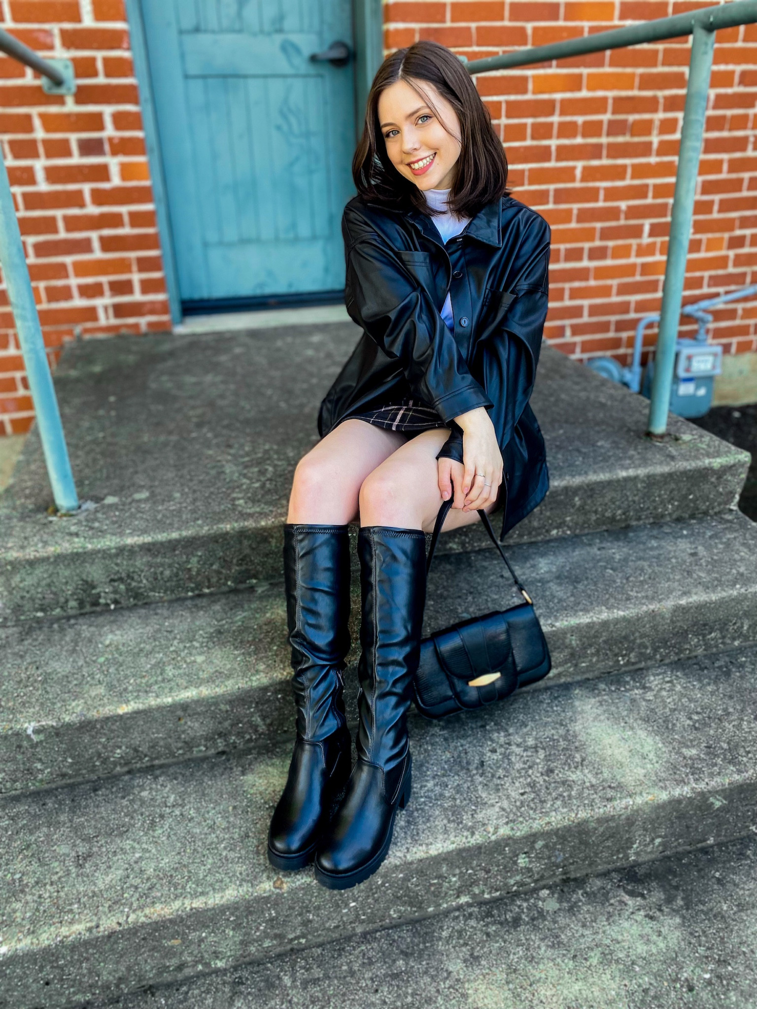 Walmart outfit inspo!

- shoes are true to size (go down if inbetween)
- shacket is true to size (wearing a medium for a boxy fit)
- layering tee is true to size (wearing an Xs for a skin tight fit)
- skirt is true to size (wearing a small, not stretchy so size up if inbetween)
- bag is great quality & comes in more colors!

Walmart fashion, Walmart Christmas, Walmart, Walmart fashion finds, black leather boots, leather boots, leather shacket, faux leather shacket, leather bag, black bag, plaid mini skirt, plaid skirt, layering tee, black shacket, mock neck, black boots outfit, tall black boots, black boots, black tall boots, Walmart boots, Walmart Christmas outfits, Walmart deals, Walmart finds, Walmart winter, Walmart fall, Walmart holiday, Walmart jacket, Walmart outfits, Walmart shoes, Walmart tops, Walmart winter fashion, Walmart winter outfits, winter outfit, winter outfit inspo, nyc winter outfit, shacket outfit


#LTKunder50 #LTKSeasonal #LTKHoliday