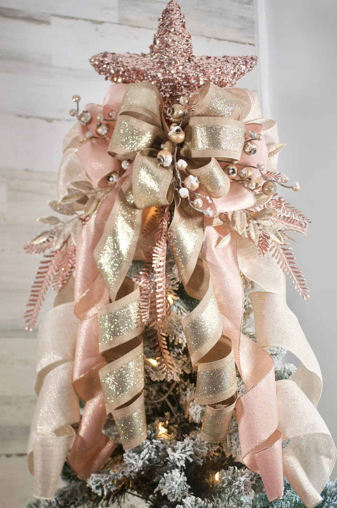 Rose Gold Star Tree Topper Christmas Tree Topper Christmas - Etsy | Etsy (US)