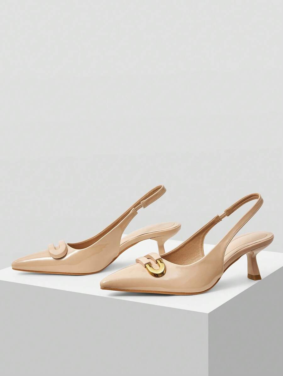 MOTF PREMIUM WOMEN'S POINTED TOE LOW HEEL PUMPS, SUITABLE FOR EVERYDAY WEAR, ALL SEASON | SHEIN