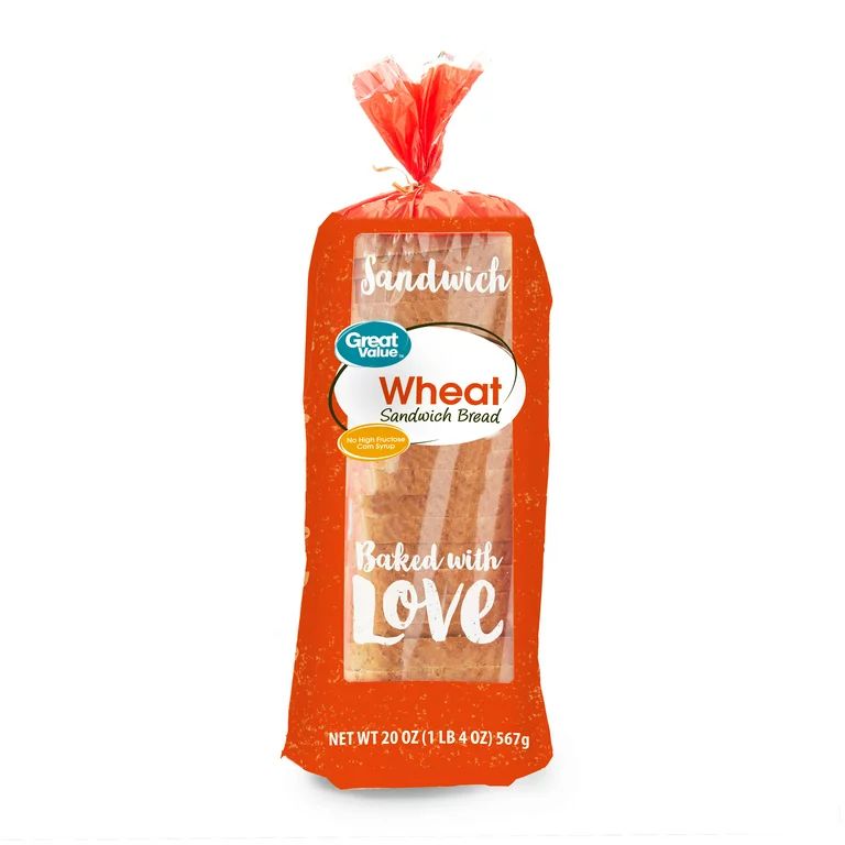 Great Value Wheat Sandwich Bread Loaf, 20 oz | Walmart (US)