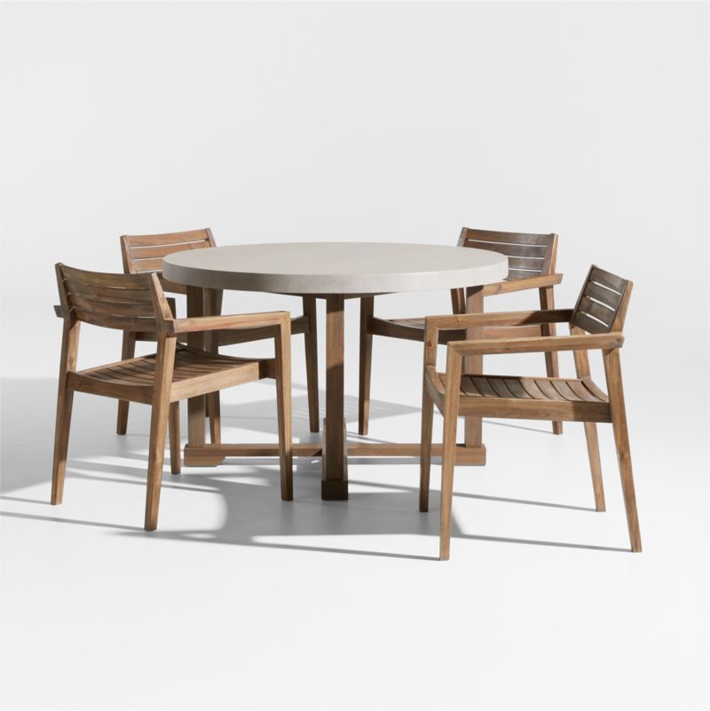 Abaco 48" Wood Outdoor Dining Set with Chairs | Crate & Barrel | Crate & Barrel