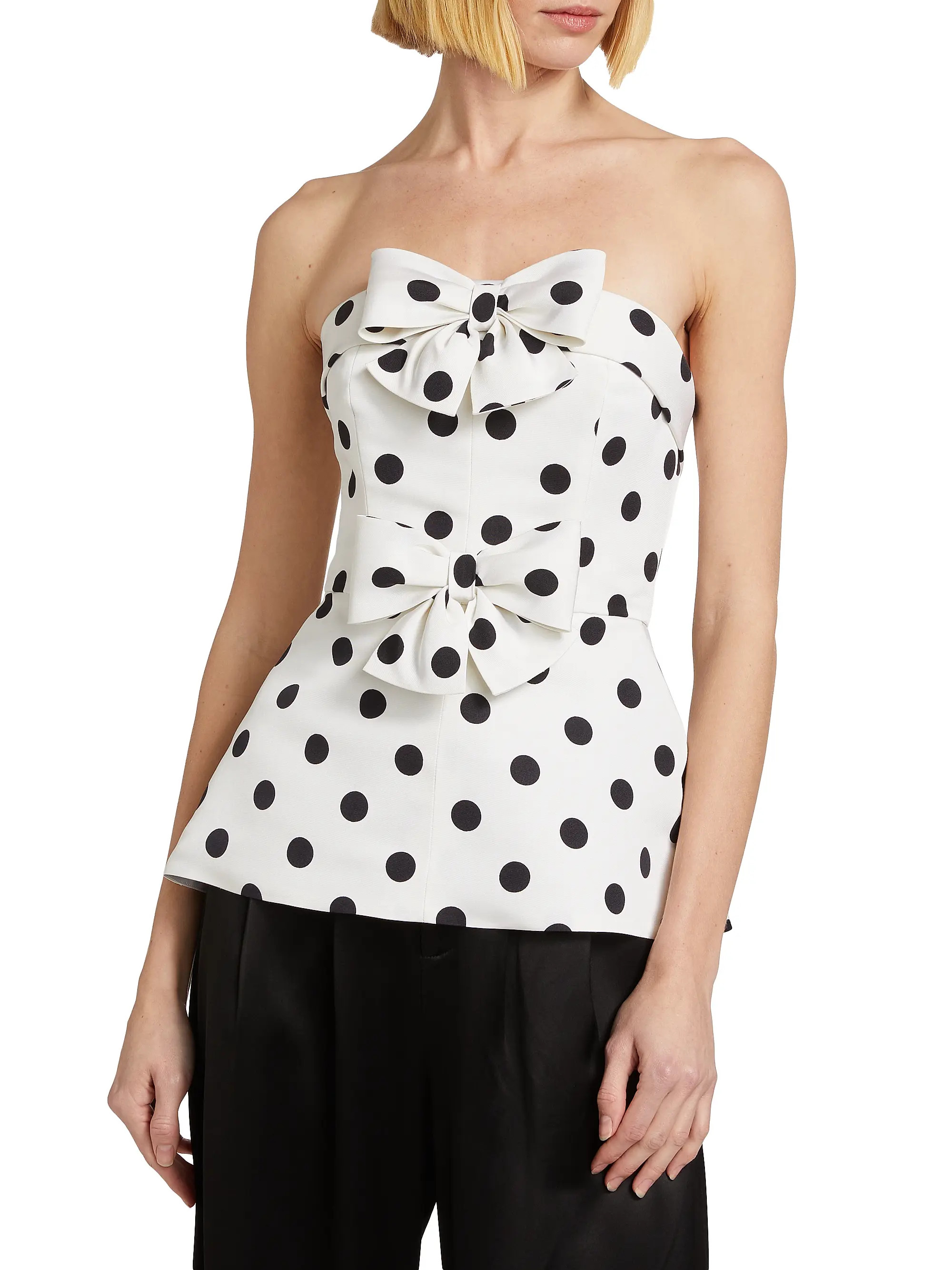 Eloise Polka Dot Silk Peplum Blouse | Saks Fifth Avenue
