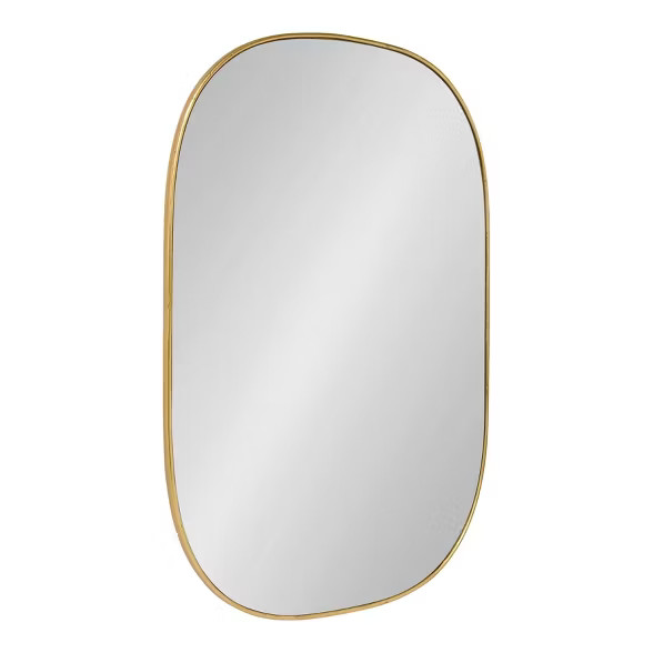 24" x 36" Caskill Capsule Framed Wall Mirror Gold - Kate and Laurel | Target