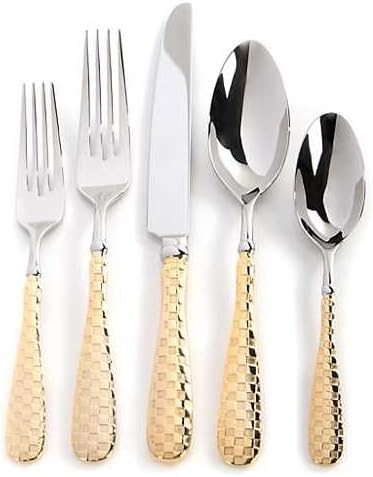 MACKENZIE-CHILDS 5-Piece Flatware Set, Cute Silverware Set with Salad Fork, Dinner Fork, Knife, S... | Amazon (US)