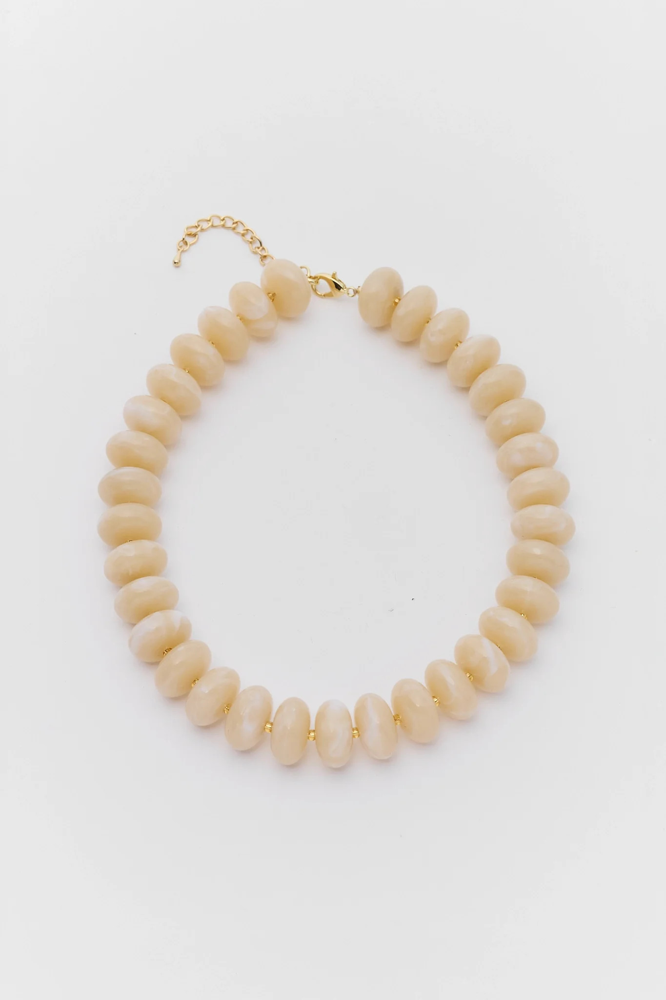 Tan Chunky Beaded Statement Necklace | Avara