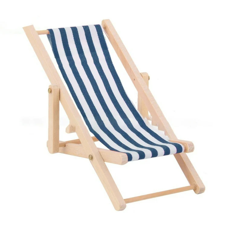 Yesbay Mini Furniture Beach Chair for Kids with Non-Toxic Wood and Fabric - Set of 1, Blue | Walmart (US)
