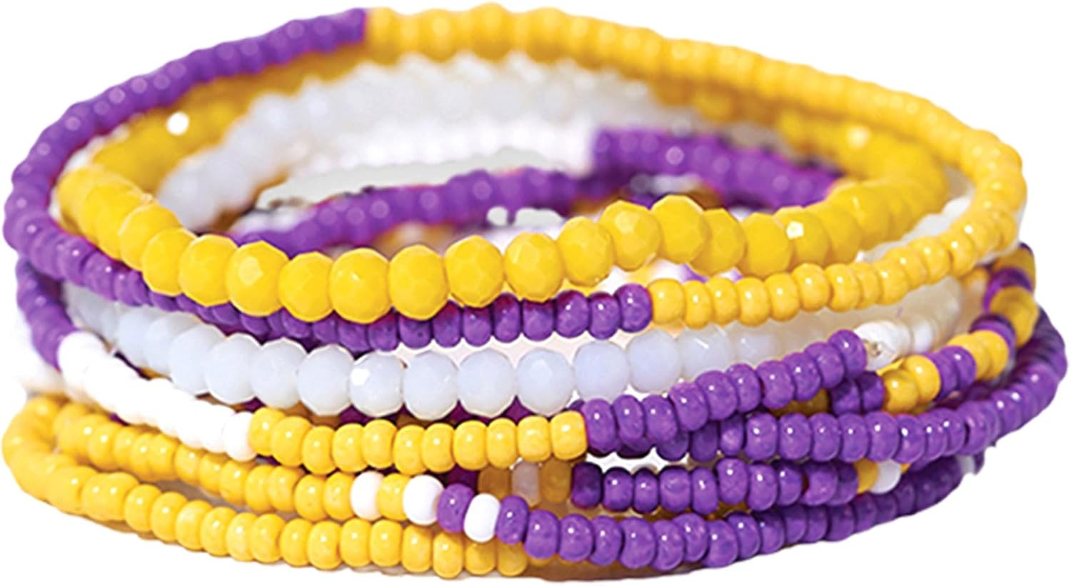 INK + ALLOY Game Day Bracelet Stacks, Beaded Bracelets for Football Gameday Outfits, Handmade Jewelry for College Students, Teachers, Football Moms, Set of 10 | Amazon (US)