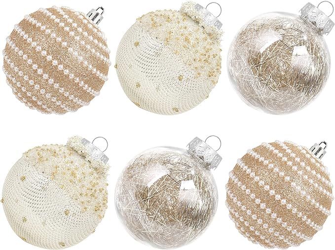 Amazon.com: ISULIFE Christmas Ball Ornaments 80mm/3.15" Shatterproof Clear Large Plastic Christma... | Amazon (US)
