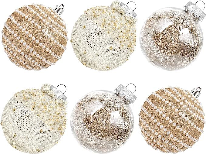 ISULIFE Christmas Ball Ornaments 80mm/3.15" Shatterproof Clear Large Plastic Christmas Tree Decor... | Amazon (US)