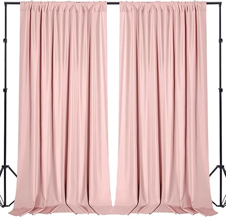 Sugargirl 10x10FT Blush Pink Backdrop Curtains Polyester Photo Backdrop Drapes Curtains 2 Panels ... | Amazon (US)