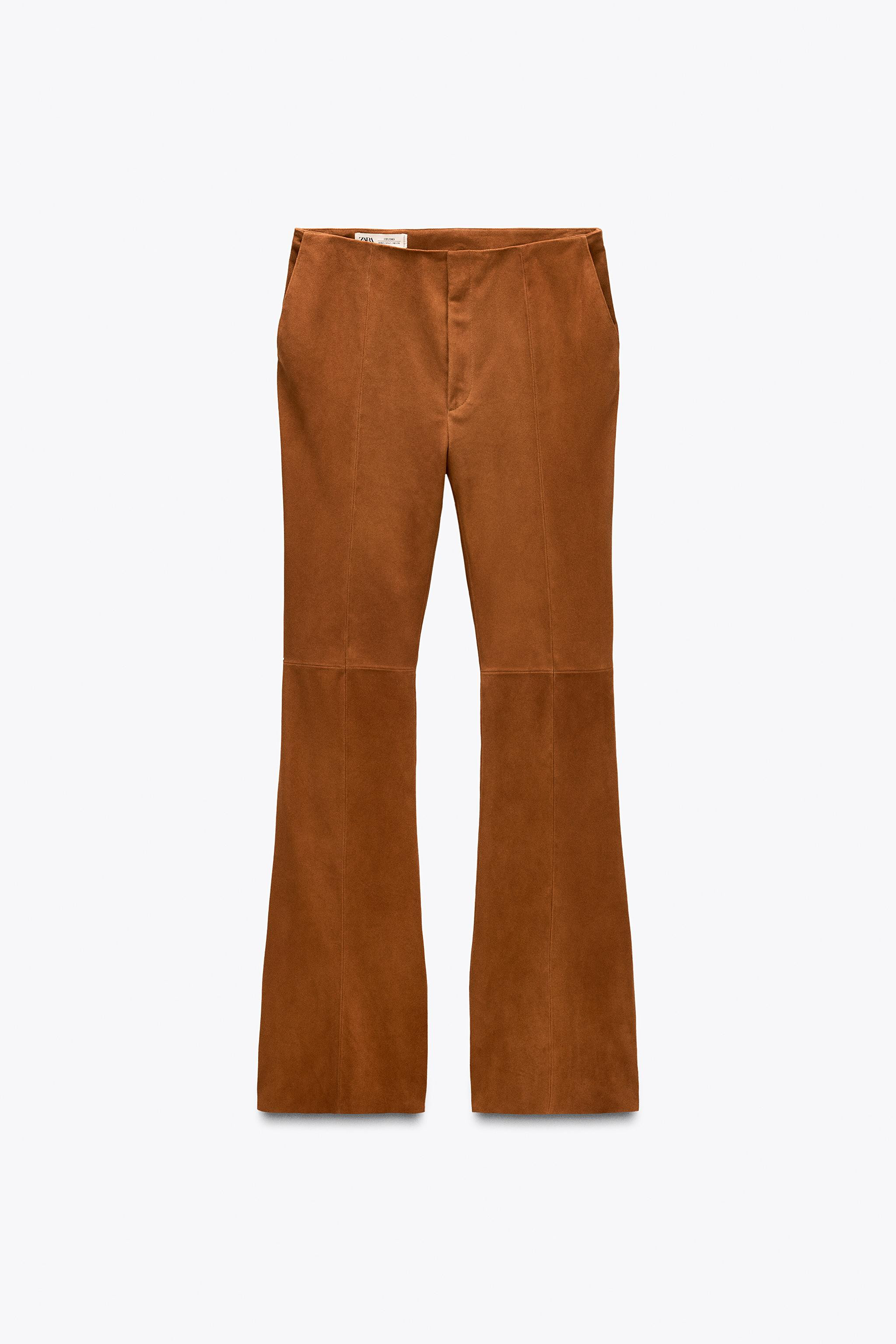 LIMITED EDITION SUEDE FLARE PANTS | Zara US