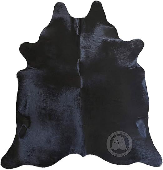Genuine Black Cowhide Rug Approx. Size 6ft x 7-8ft 180cm x 240cm | Amazon (US)