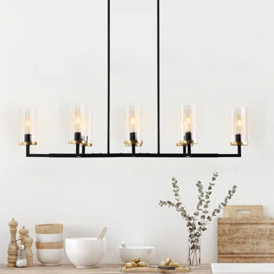 Gracie Oaks Raghid 8-Light Dining Room Black Chandelier Kitchen Island Lighting Dining Room Light... | Wayfair North America