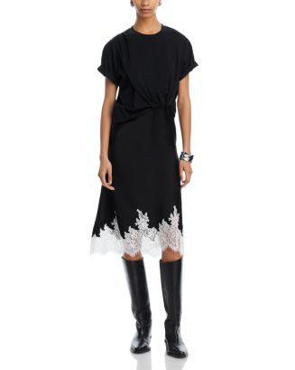 Draped Slip Combo Cotton T-Shirt Dress | Bloomingdale's (US)