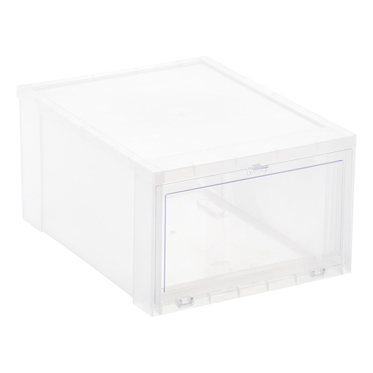 Large Drop-Front Shoe Box Translucent | The Container Store