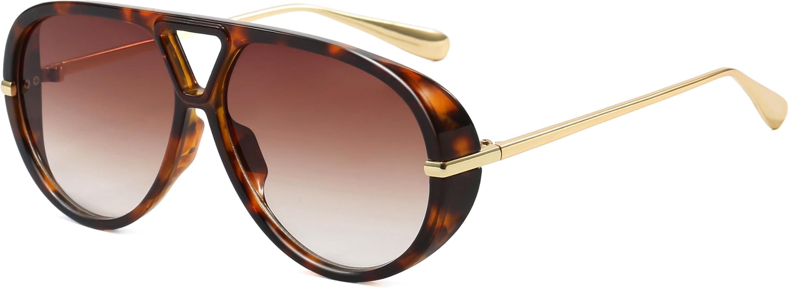 Trendy Oversized Aviator Sunglasses for Women Men Retro Big Round Shield Sun Glasses Vintage Shad... | Amazon (US)