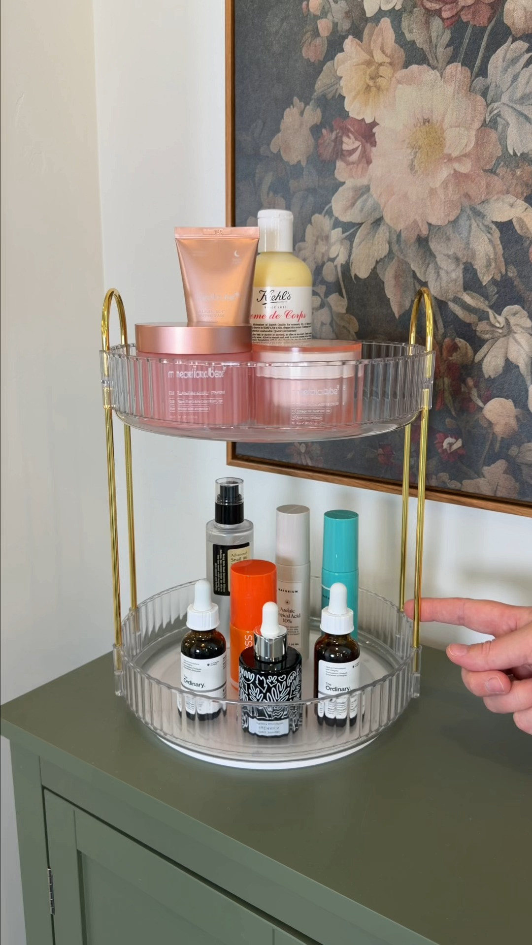 I bought this rotating makeup holder because I was tired of digging through drawers every morning 😅 Everything is easy to see, easy to grab, and it somehow makes the whole bathroom counter look more organized.

One of those things that makes getting ready feel way less chaotic. 

 #LTKgrwm #LTKHome #LTKBeauty