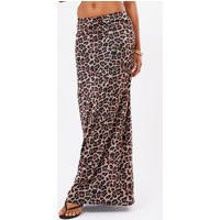 Leopard Printed Lined Mesh Maxi Skirt | PrettyLittleThing US