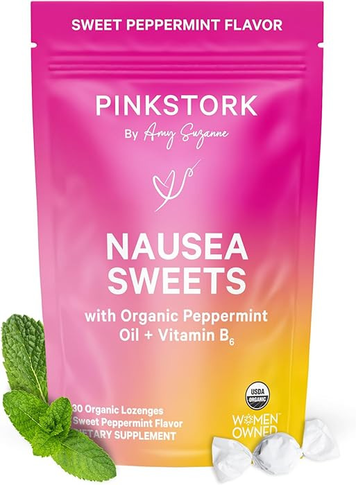 Pink Stork Organic Peppermint Sweets for Morning Sickness and Motion Sickness Support, Added Vita... | Amazon (US)