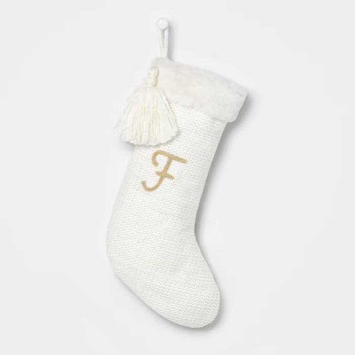 Luxe Knit Monogram Stocking Gold - Wondershop™ | Target